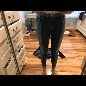 PACSUN HIGH RISE ANKLE TWO COLORED JEANS